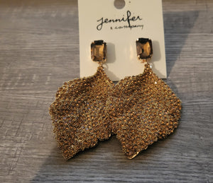 Leaf  bling earring 367