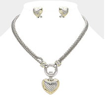 Bougie heart Necklecs set 352