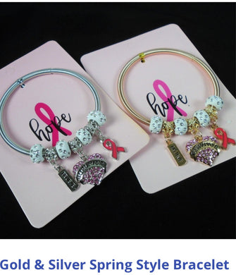 Cancer awareness  coil bracelets