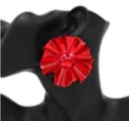 Red Flower metal Earring