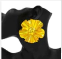 Yellow Flower metal Earring