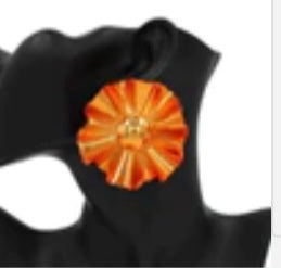 Orange Flower metal Earring