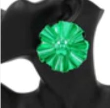 Green Flower metal Earring