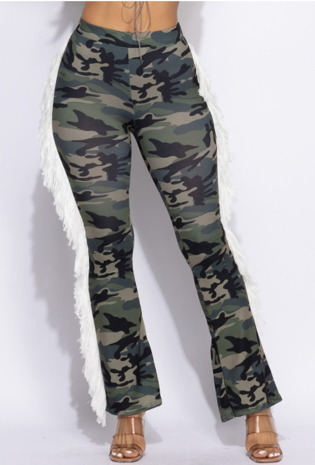 Camo fringe pants